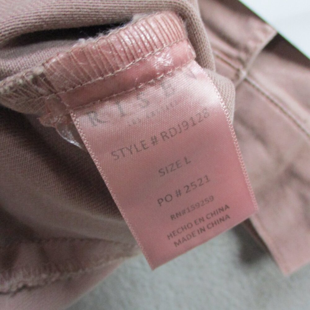 Risen Jacket Womens Large Mauve Pink Deconstructed Distressed Denim Trucker NWT - Picture 7 of 11